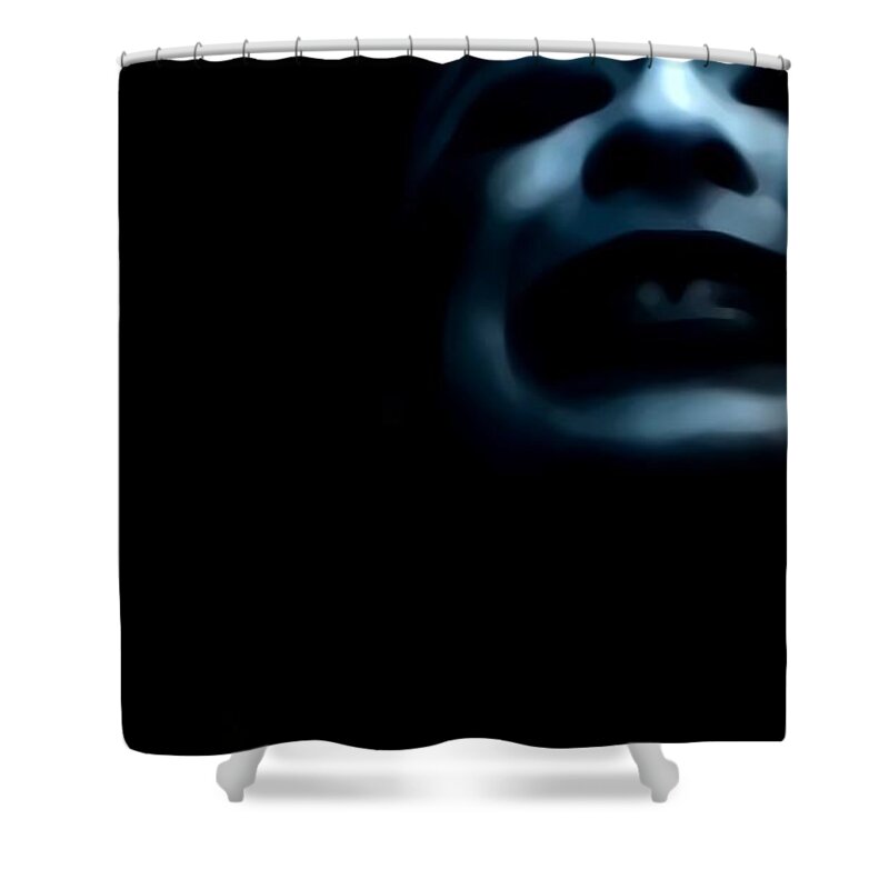 Blue Shower Curtain featuring the photograph Agony I wait by Jessica S