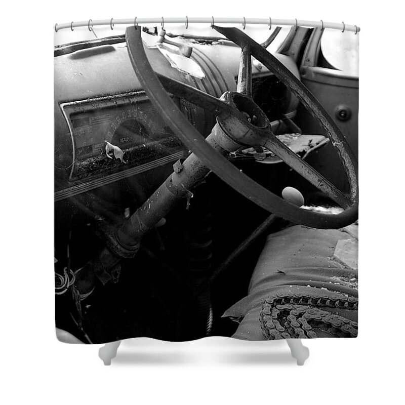 1941 Chevy Pickup Shower Curtain featuring the photograph Interiors Past by Randy Pollard