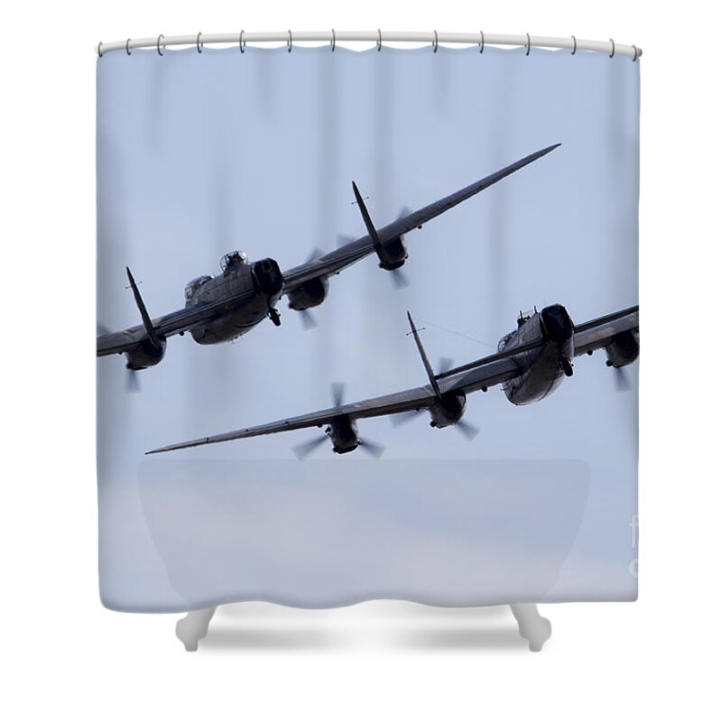 Avro Shower Curtain featuring the photograph Lancaster Moment by Airpower Art