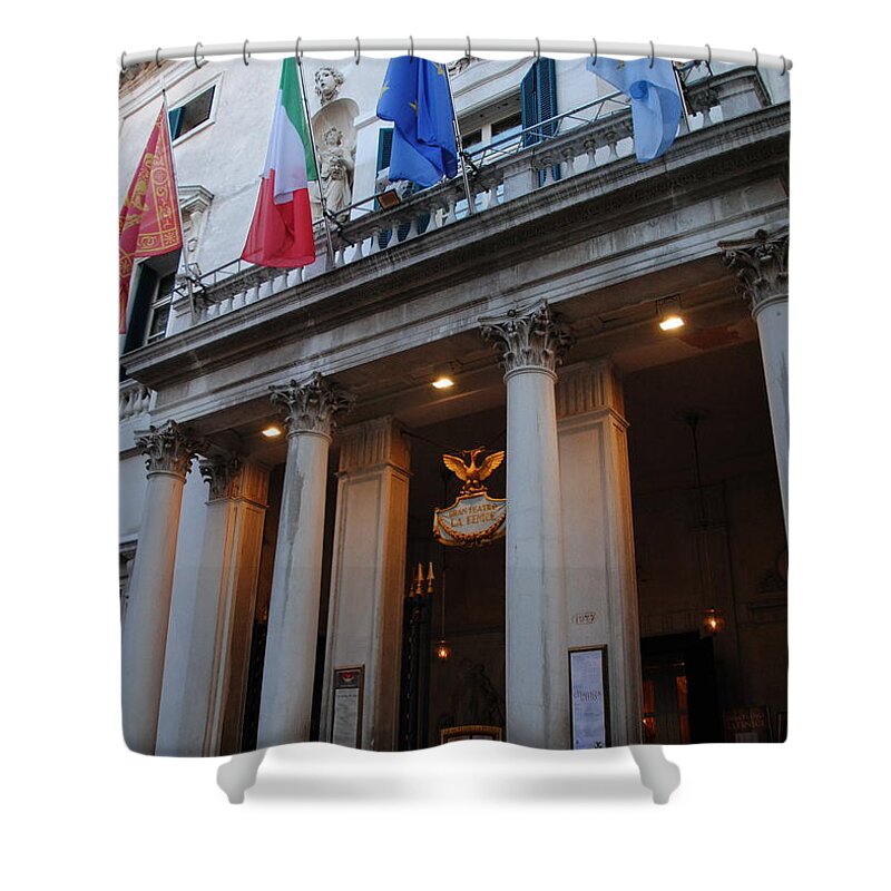 Venice Shower Curtain featuring the photograph la Fenice Opera House Restored by Jacqueline M Lewis