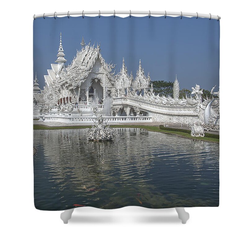 Scenic Shower Curtain featuring the photograph Wat Rong Khun Ubosot DTHCR0001 by Gerry Gantt