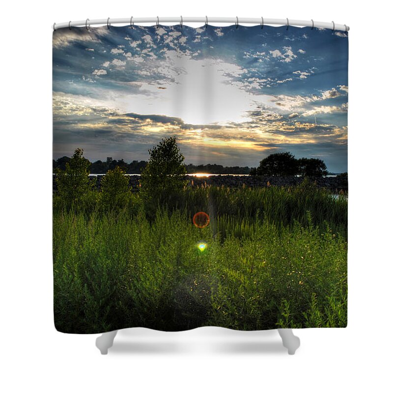 Buffalo Shower Curtain featuring the photograph 001 Setting Sun at Deyowenoguhdoh by Michael Frank Jr