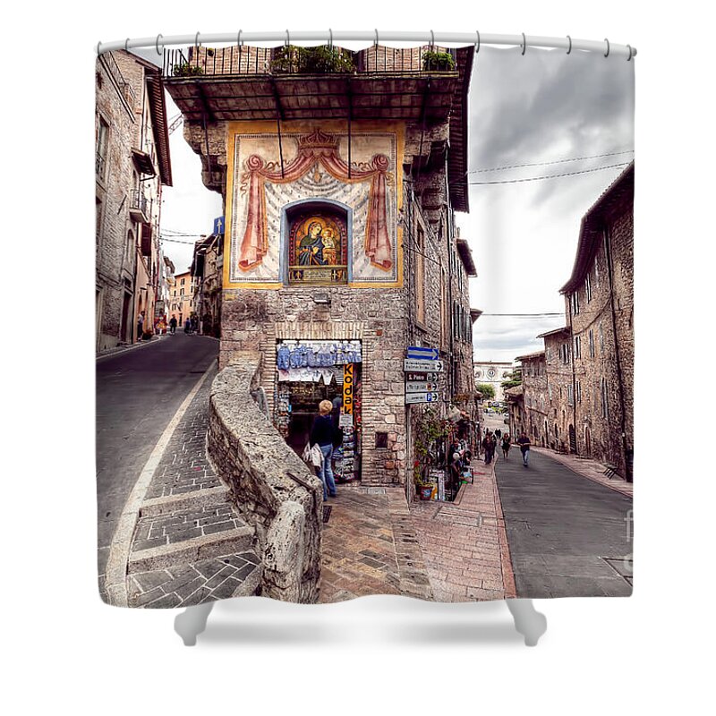 St. Shower Curtain featuring the photograph 0801 Assisi Italy by Steve Sturgill