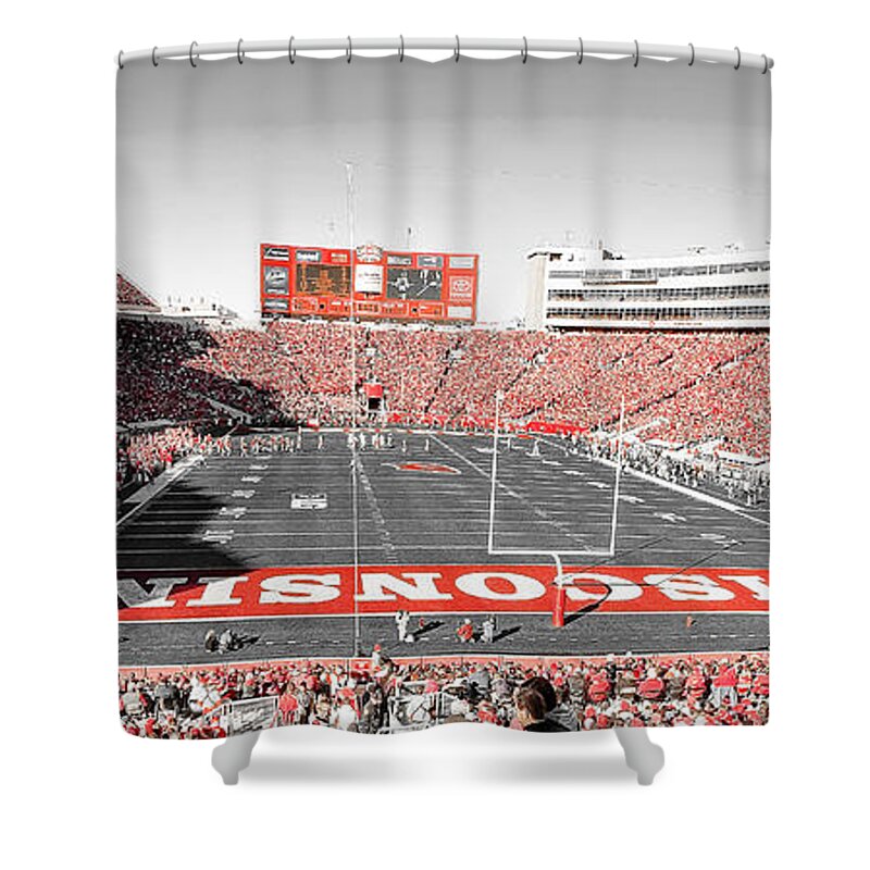 Camp Shower Curtain featuring the photograph 0813 Camp Randall Stadium Panorama by Steve Sturgill