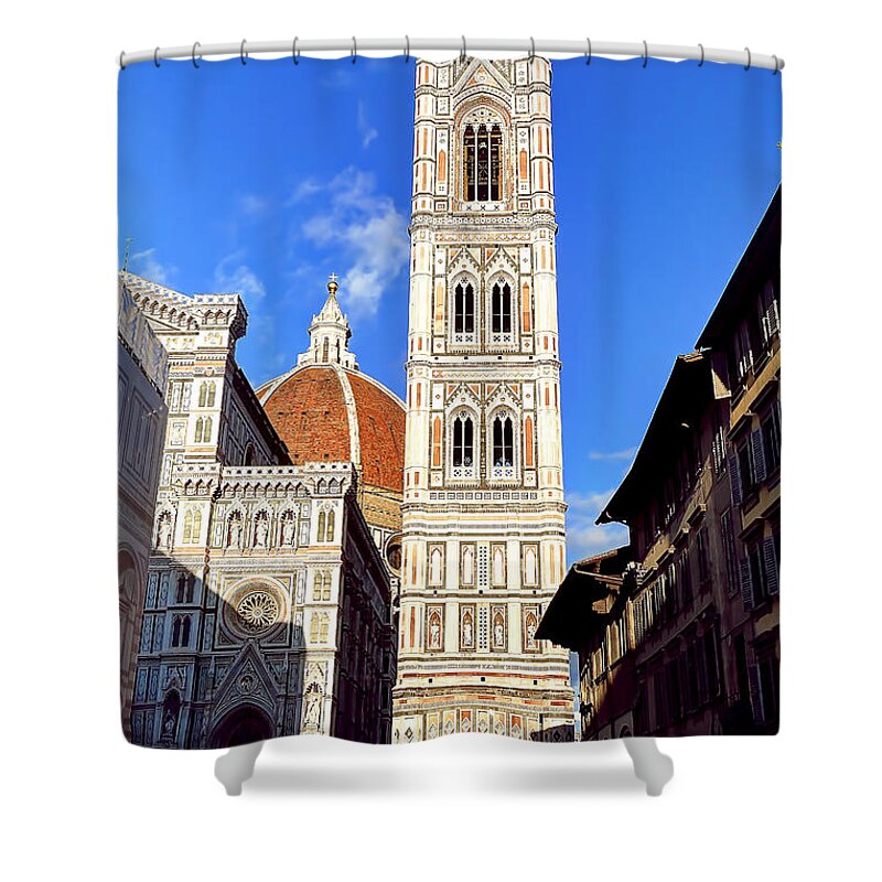 The Shower Curtain featuring the photograph 0820 The Basilica di Santa Maria del Fiore - Florence Italy by Steve Sturgill