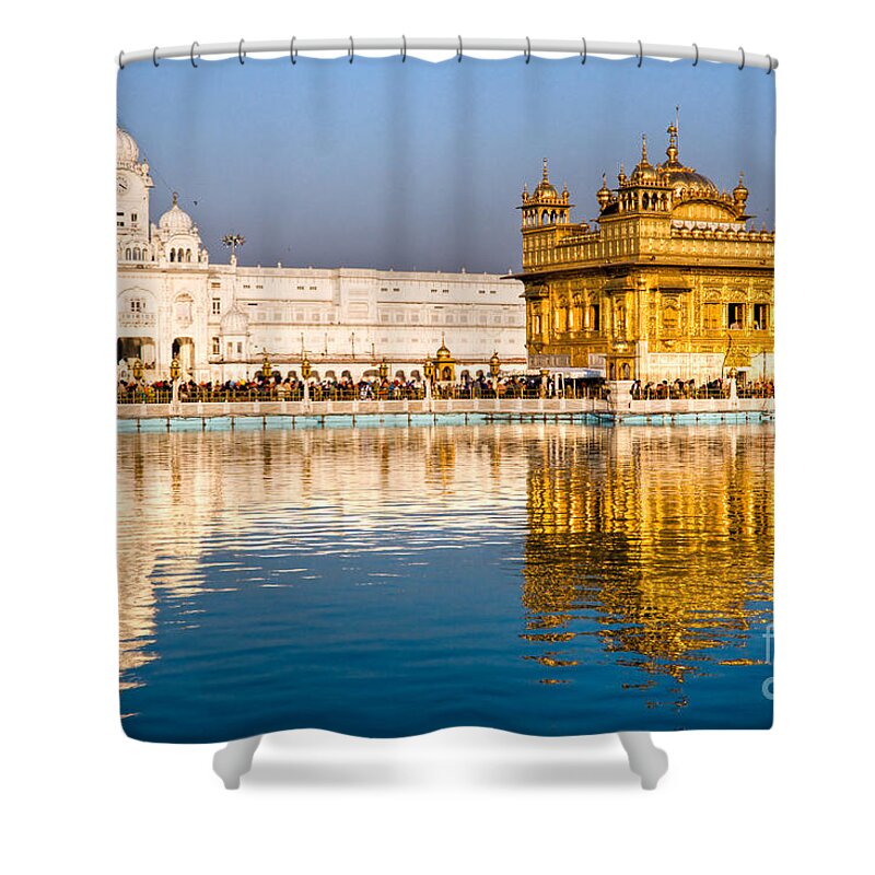 Amritsar Shower Curtain featuring the photograph Golden Temple in Amritsar - Punjab - India #1 by Luciano Mortula