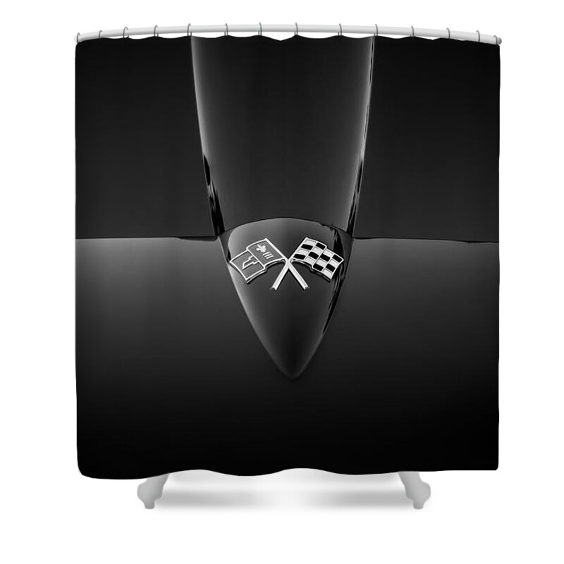 1967 Corvette Shower Curtain featuring the photograph 1967 Chevrolet Corvette 427 435 hp Painted BW #2 by Rich Franco