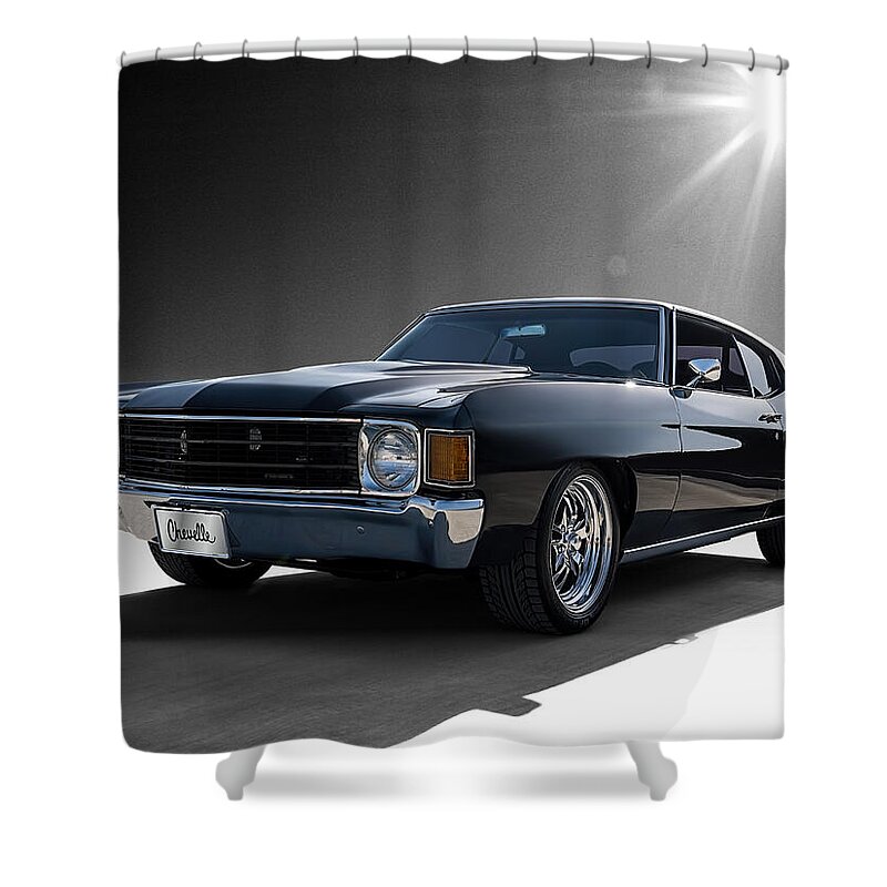 Chevelle Shower Curtain featuring the digital art '72 Chevelle #72 by Douglas Pittman