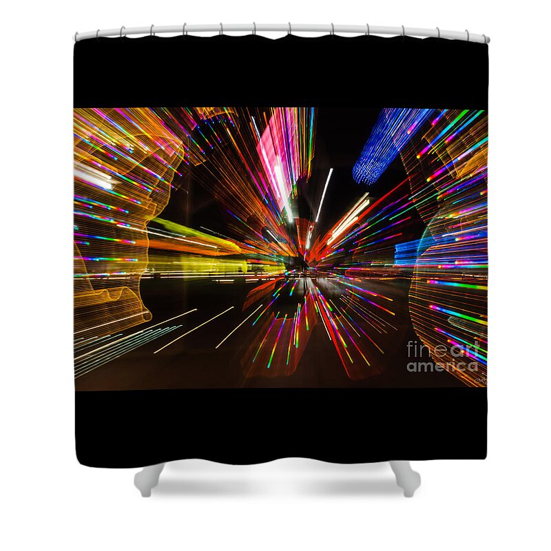 Abstract Colored Lights Shower Curtain featuring the photograph Abstract Colored Lights by Imagery by Charly