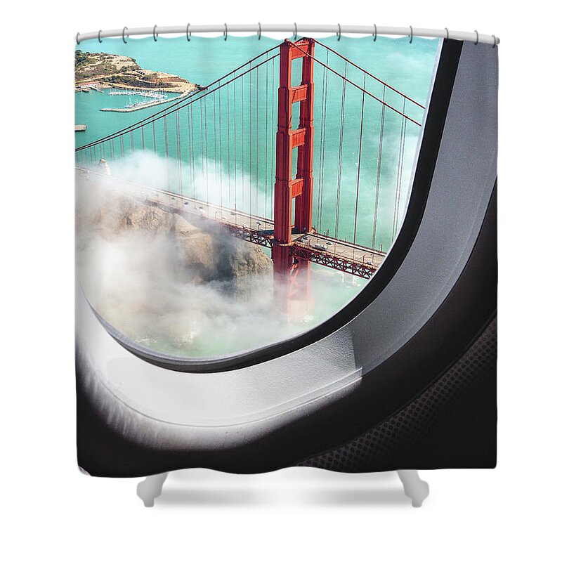 Scenics Shower Curtain featuring the photograph Aerial View Of San Francisco Golden by Franckreporter