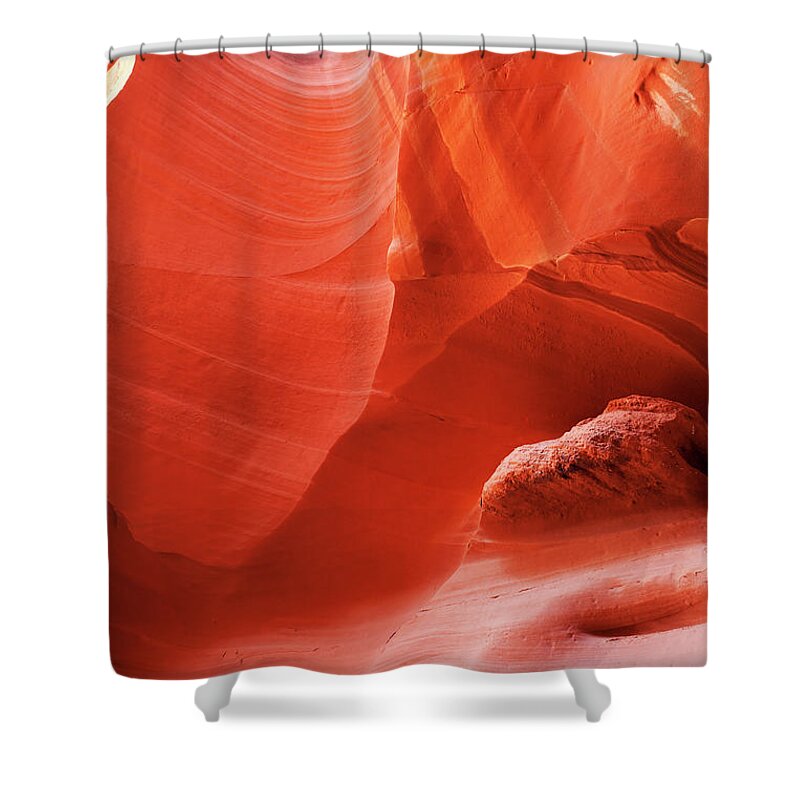 Native American Reservation Shower Curtain featuring the photograph Antelope Canyon In Arizona #1 by Sabrinapintus