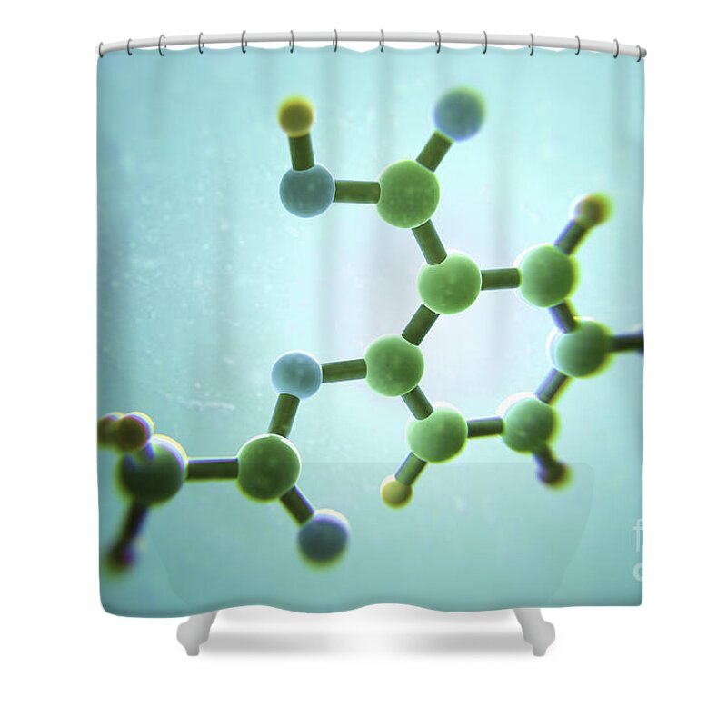 Drugs Shower Curtain featuring the photograph Aspirin Molecule #1 by Science Picture Co