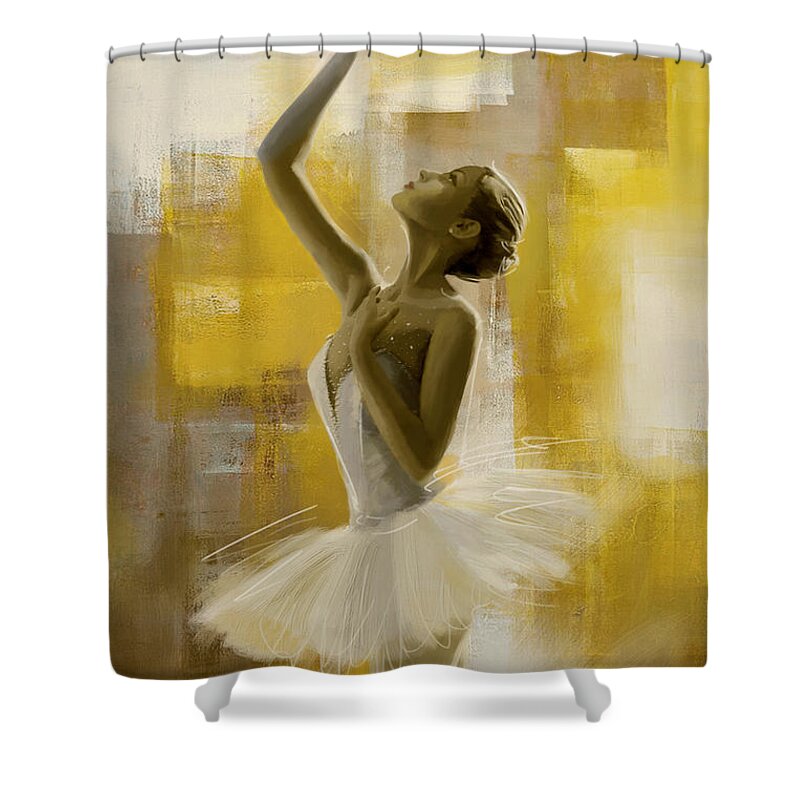 Ballerina Shower Curtain featuring the painting Ballerina #1 by Corporate Art Task Force