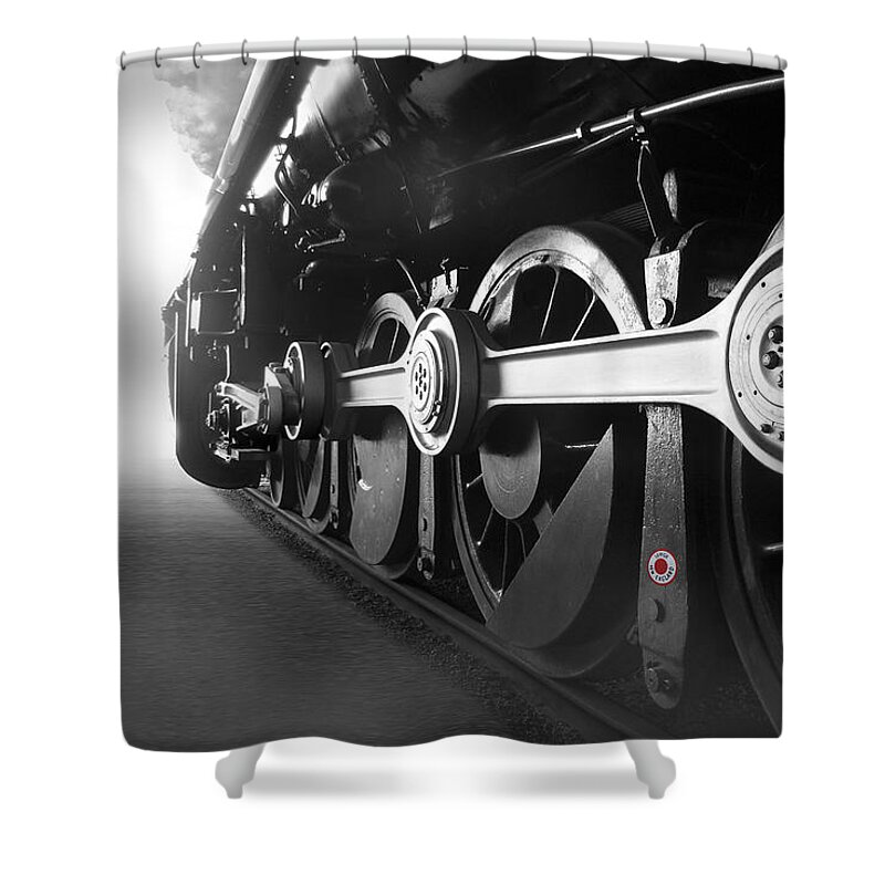 Transportation Shower Curtain featuring the photograph Big Wheels by Mike McGlothlen