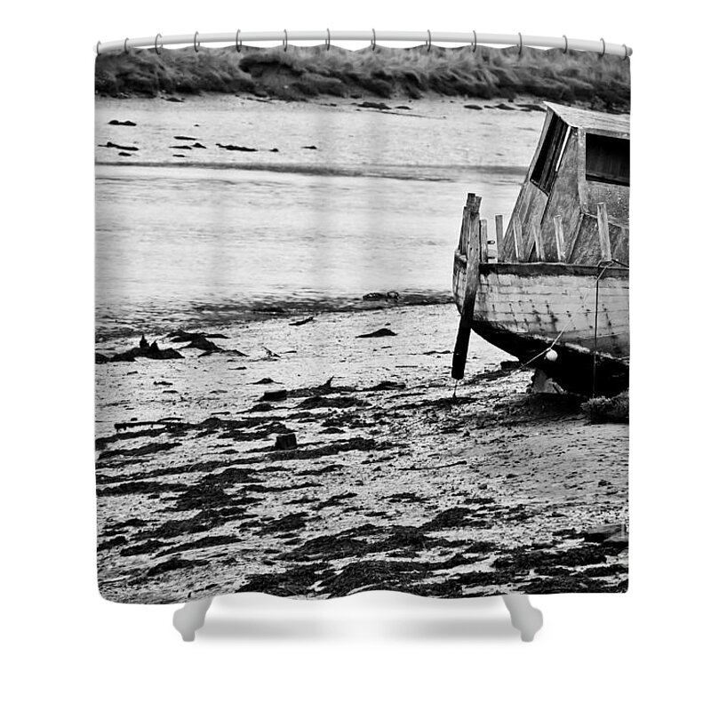 Boat Shower Curtain featuring the photograph Boat at rest #1 by PatriZio M Busnel