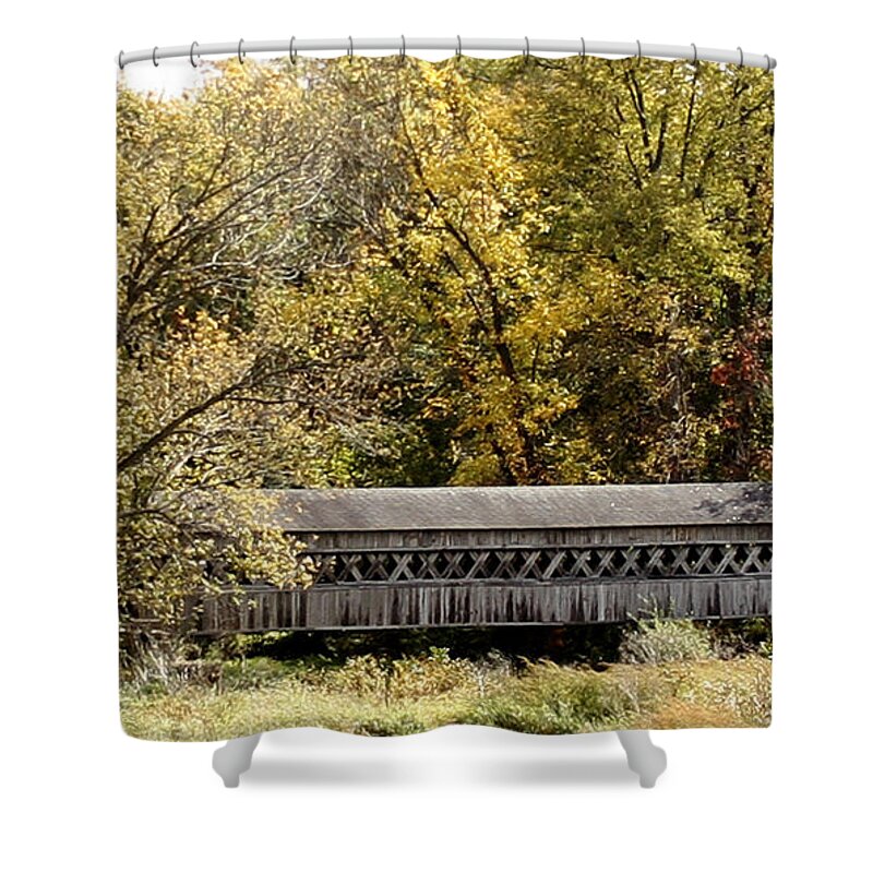 Covered Bridge Shower Curtain featuring the photograph Buckeye Lake Ohio #1 by David Yocum