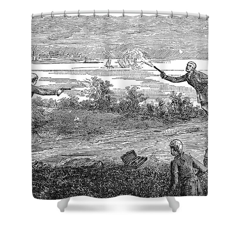 Government Shower Curtain featuring the photograph Burr-hamilton Duel, 1804 #1 by Science Source
