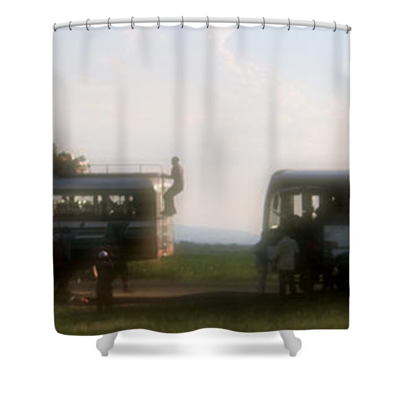 Bus Shower Curtain featuring the photograph Bus Stop by Al Harden