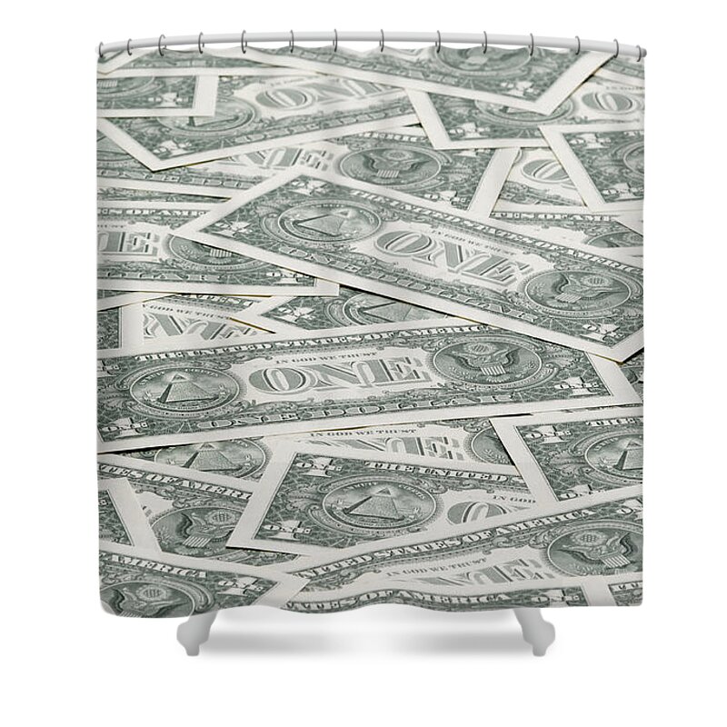 America Shower Curtain featuring the photograph Carpet Of One Dollar Bills #1 by Lee Avison
