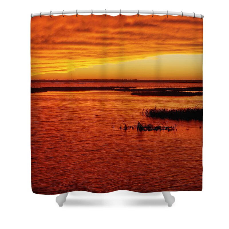 Kansas Shower Curtain featuring the photograph Cheyenne Bottoms sunset #1 by Rob Graham