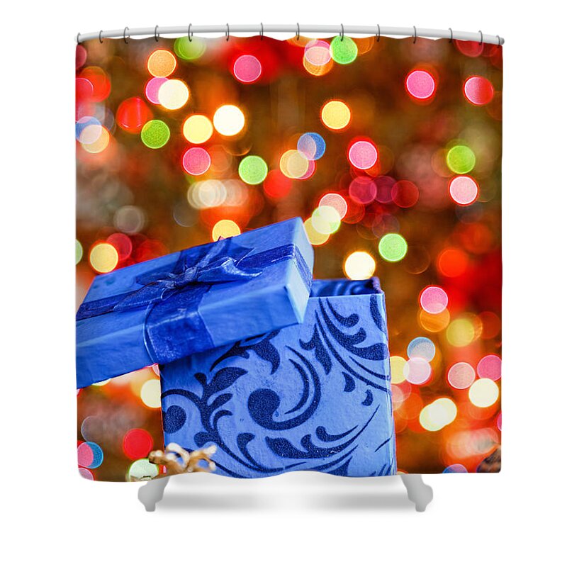 Background Shower Curtain featuring the photograph Christmas Box #1 by Peter Lakomy