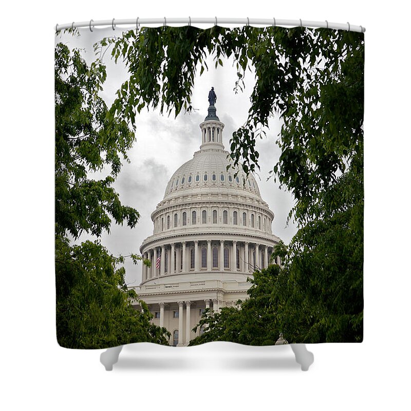 Lawrence Shower Curtain featuring the photograph Clouds Over The Capitol by Lawrence Boothby