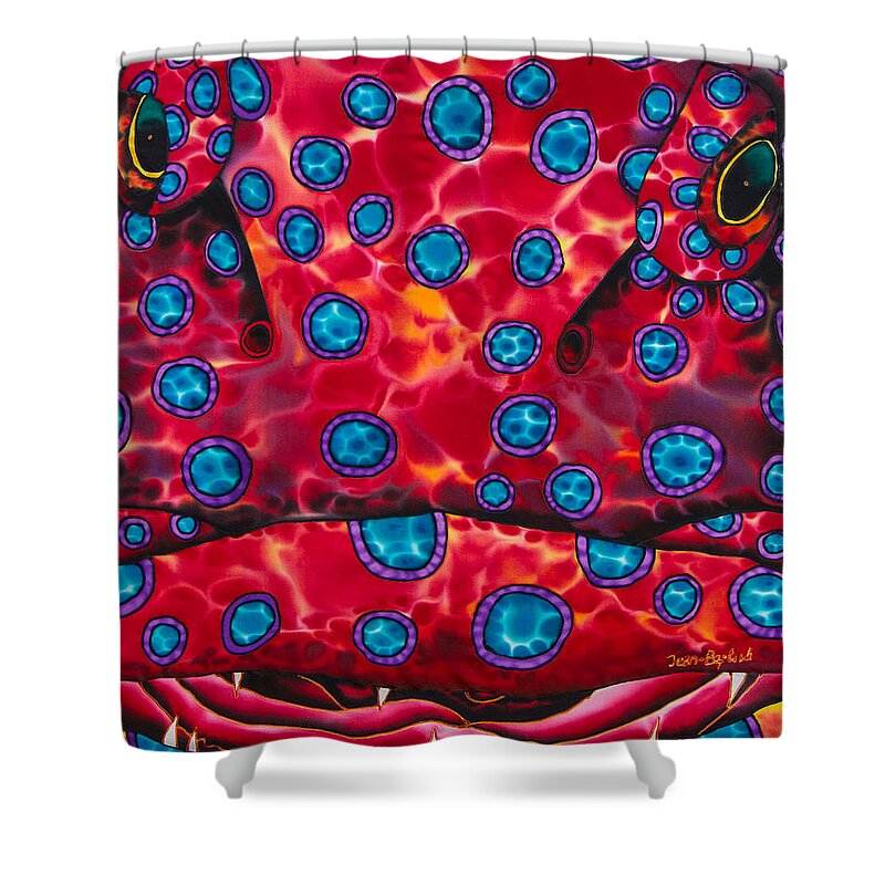 Grouper Fish Shower Curtain featuring the painting Coral Grouper by Daniel Jean-Baptiste