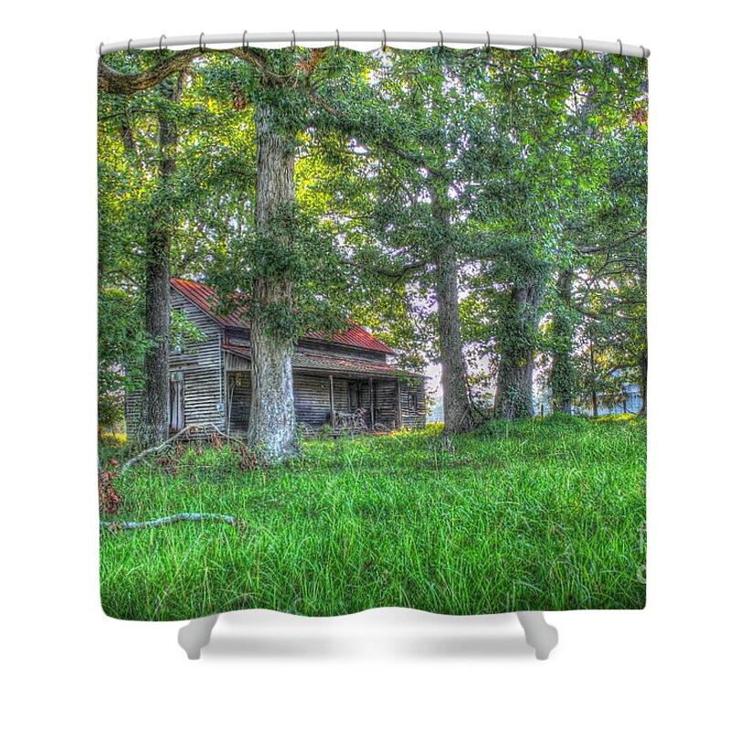 Ramshackle Shower Curtain featuring the digital art Country Quiet #1 by Dan Stone
