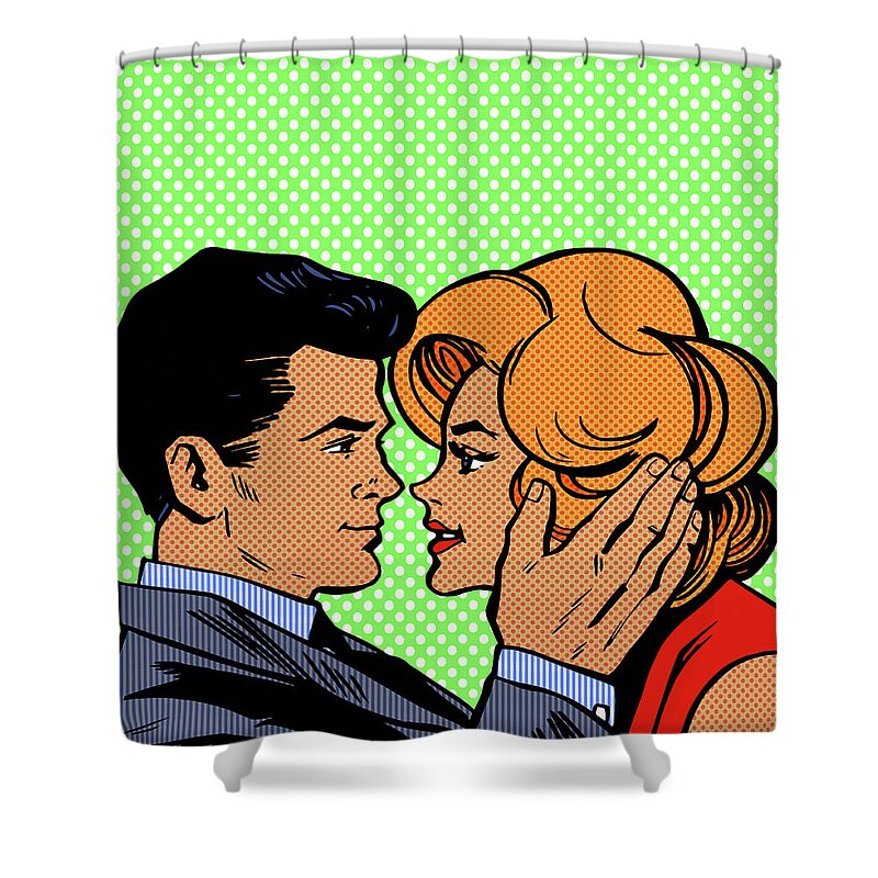 20-29 Shower Curtain featuring the photograph Couple Staring Into Each Others Eyes #1 by Ikon Images