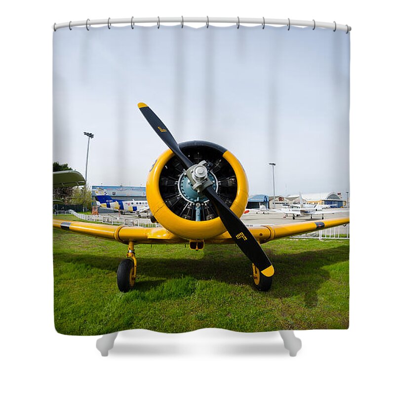 Cuatro Shower Curtain featuring the photograph North American T-6 Texan by Pablo Lopez