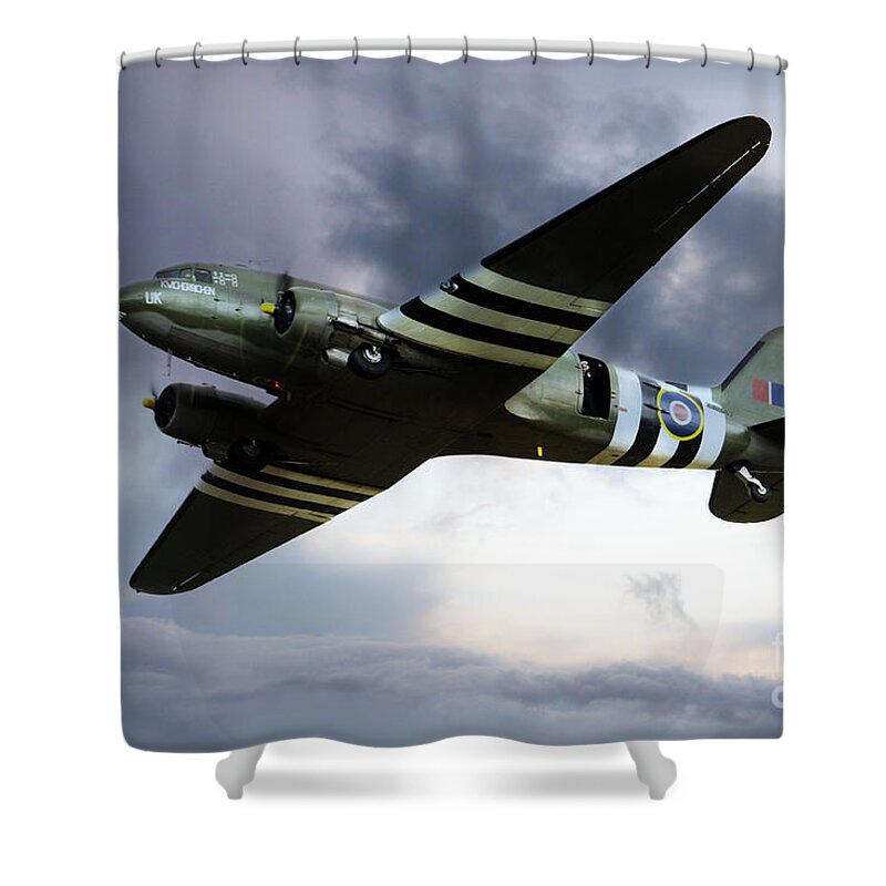 Bbmf Dakota Shower Curtain featuring the digital art Dakota by Airpower Art