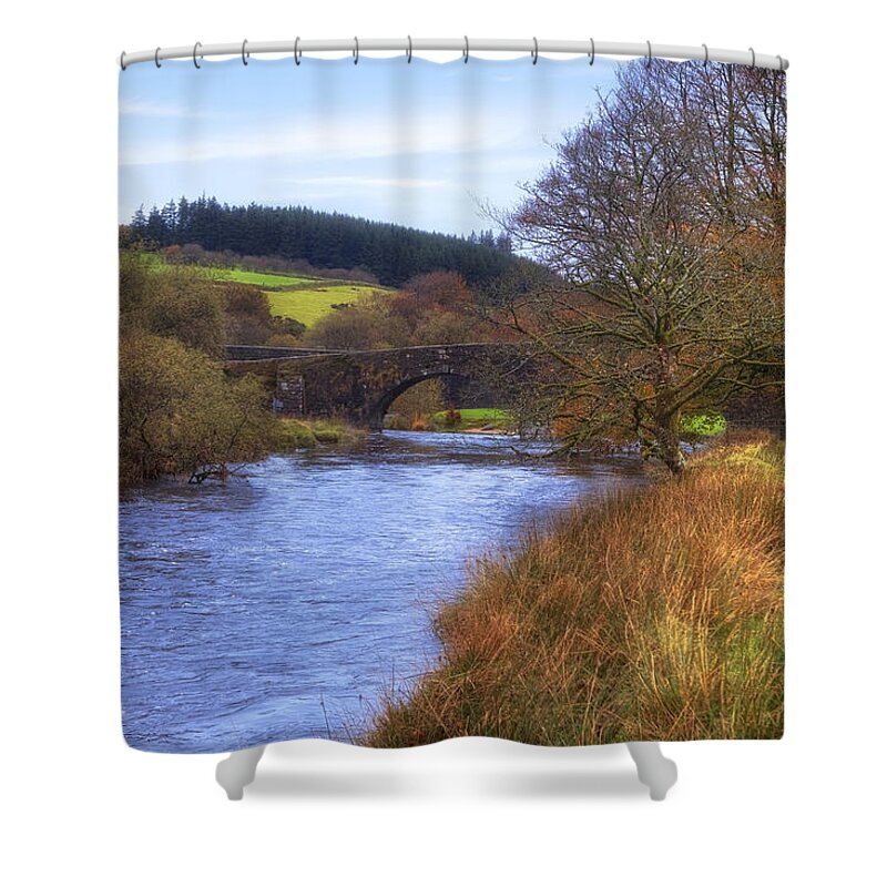 Two Bridges Shower Curtain featuring the photograph Dartmoor - Two Bridges #1 by Joana Kruse