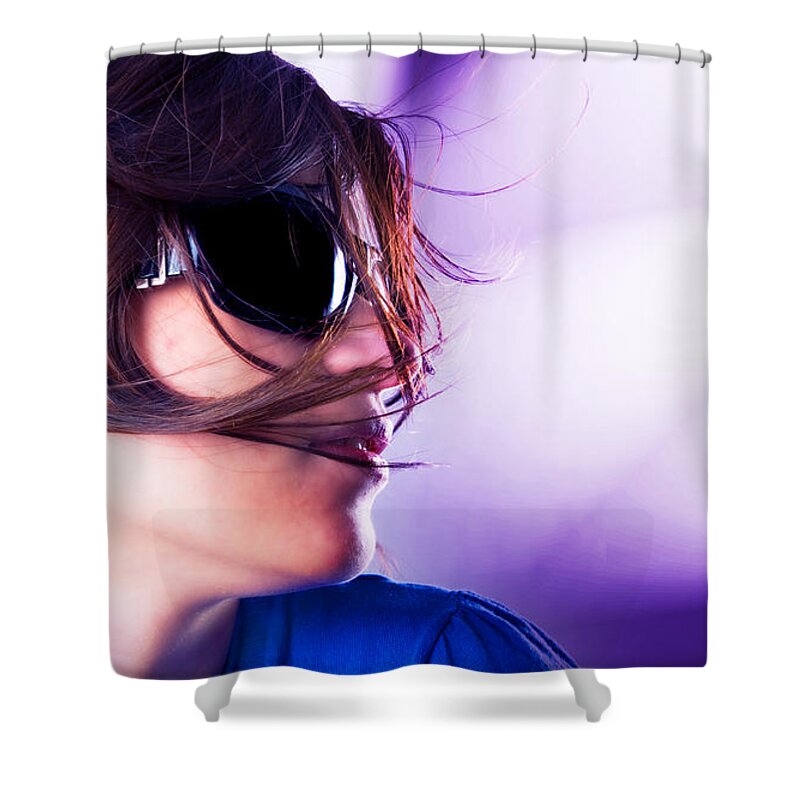 Attractive Shower Curtain featuring the photograph Disco girl #1 by Michal Bednarek