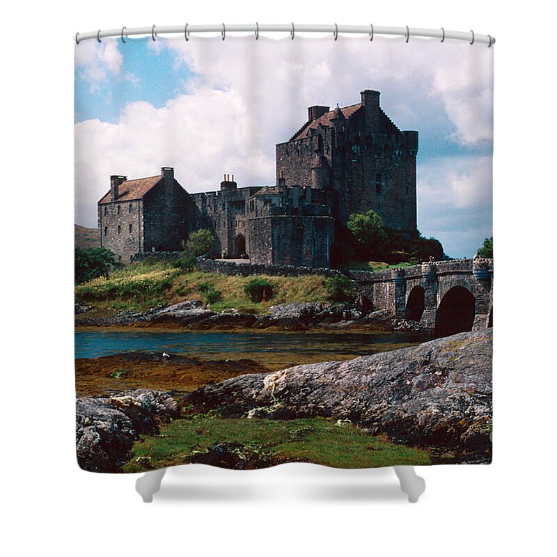 Eilean Shower Curtain featuring the photograph Eilean Donan castle #1 by Riccardo Mottola