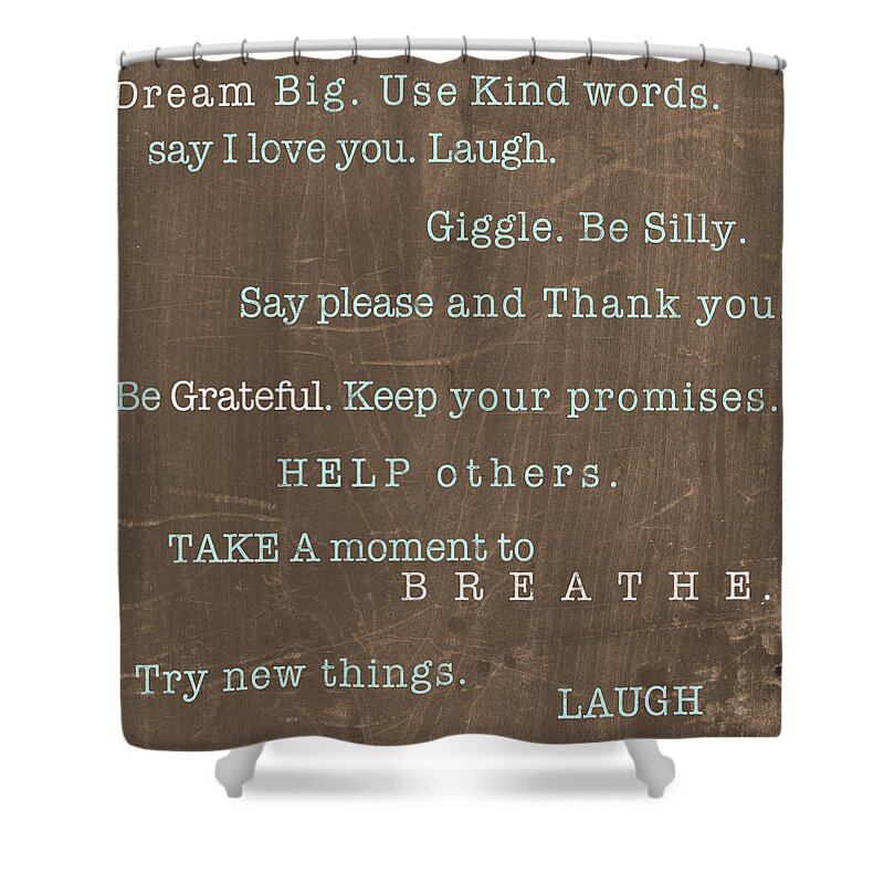 Encouraging Shower Curtain featuring the digital art Encouraging Words by Sd Graphics Studio