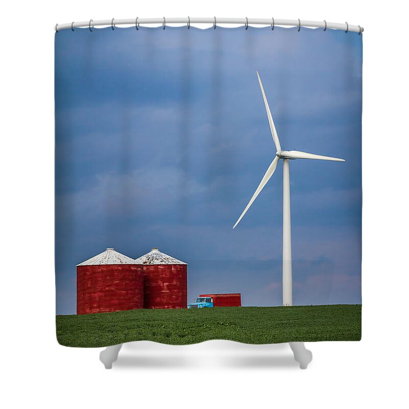 Alternative Energy Shower Curtain featuring the photograph Farming For Wind #1 by Ron Pate