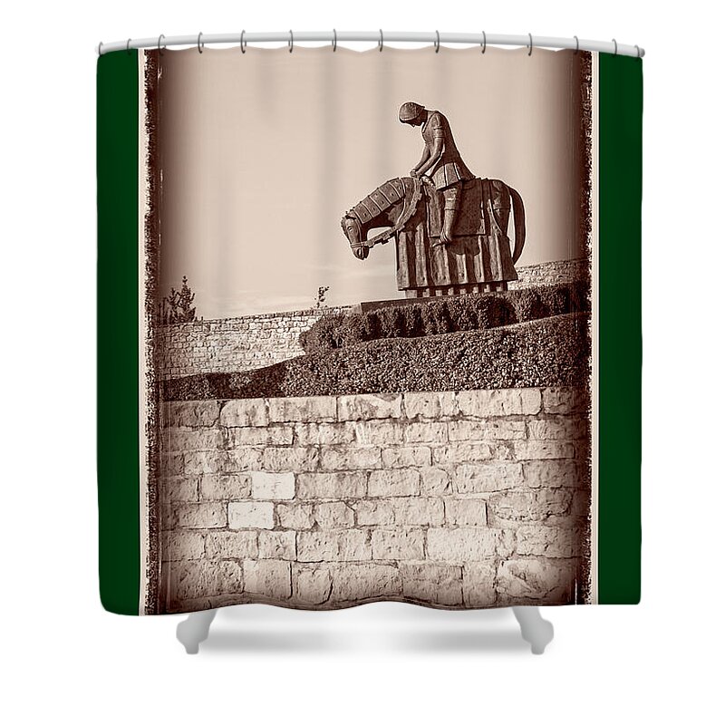 Spanish Shower Curtain featuring the photograph Feliz Navidad with St Francis #1 by Prints of Italy