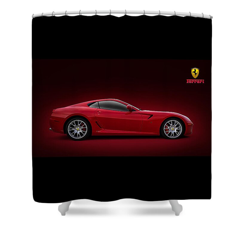 #faatoppicks Shower Curtain featuring the digital art Ferrari 599 GTB by Douglas Pittman