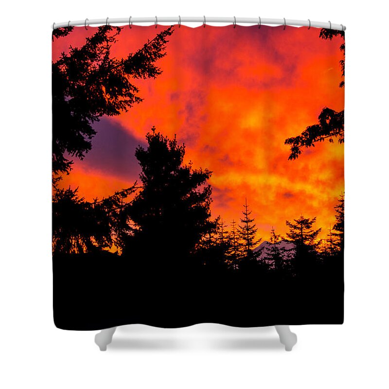 Landscape Shower Curtain featuring the photograph Fiery Dawn #2 by Tikvah's Hope