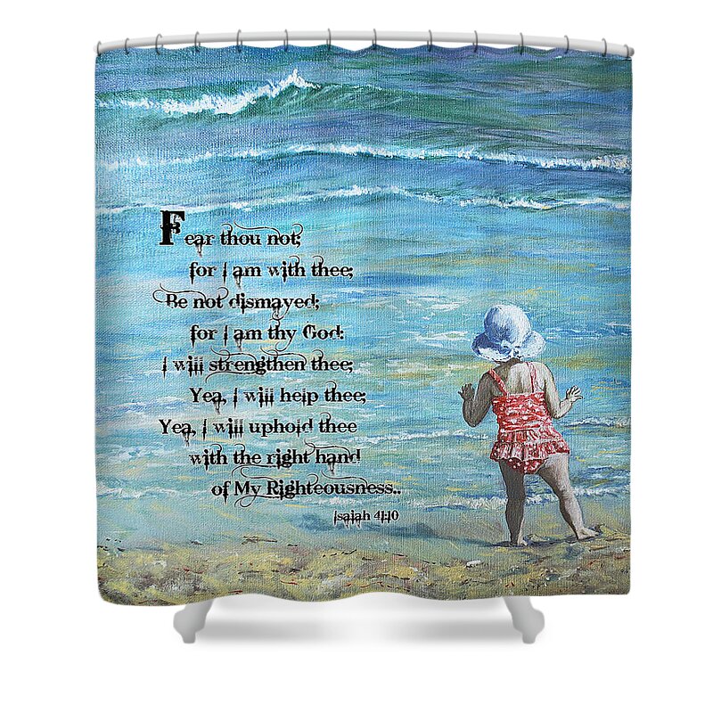 Ocean Shower Curtain featuring the painting First Step Into The Unknown #2 by Janis Lee Colon