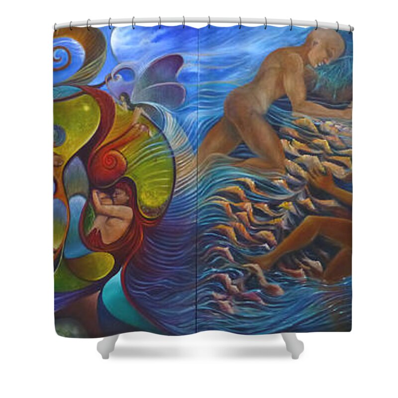 Spring Shower Curtain featuring the painting Four Seasons by Claudia Goodell