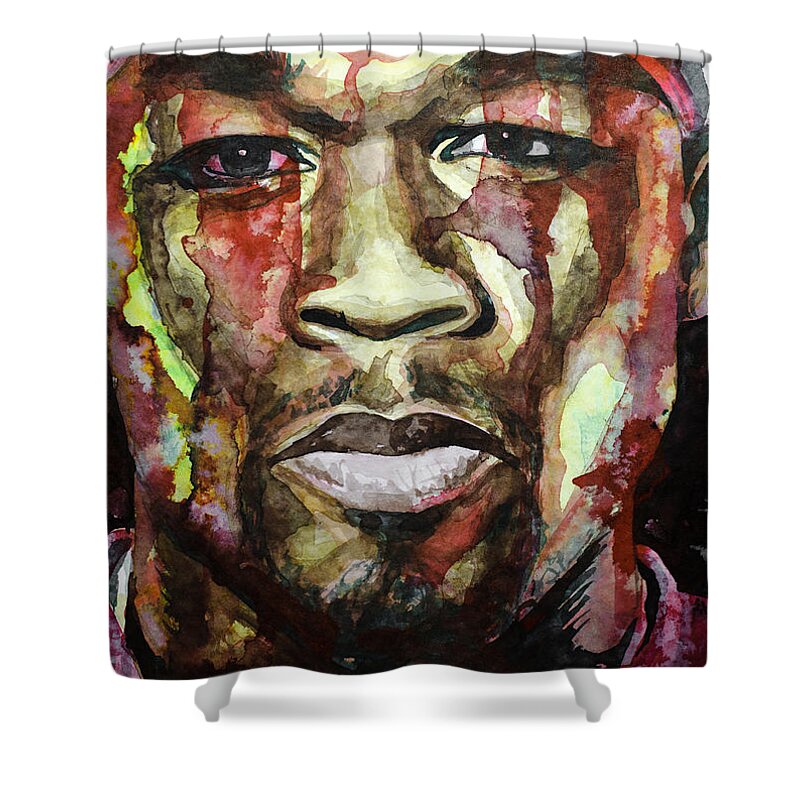 Rap Shower Curtain featuring the painting Get Rich or Die Tryin' #2 by Laur Iduc