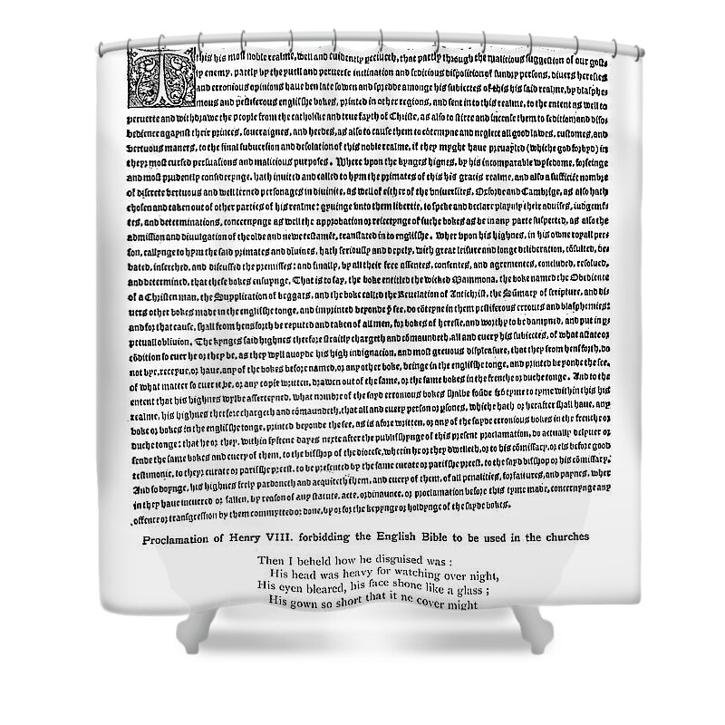 1530 Shower Curtain featuring the painting Henry Viii Proclamation #1 by Granger