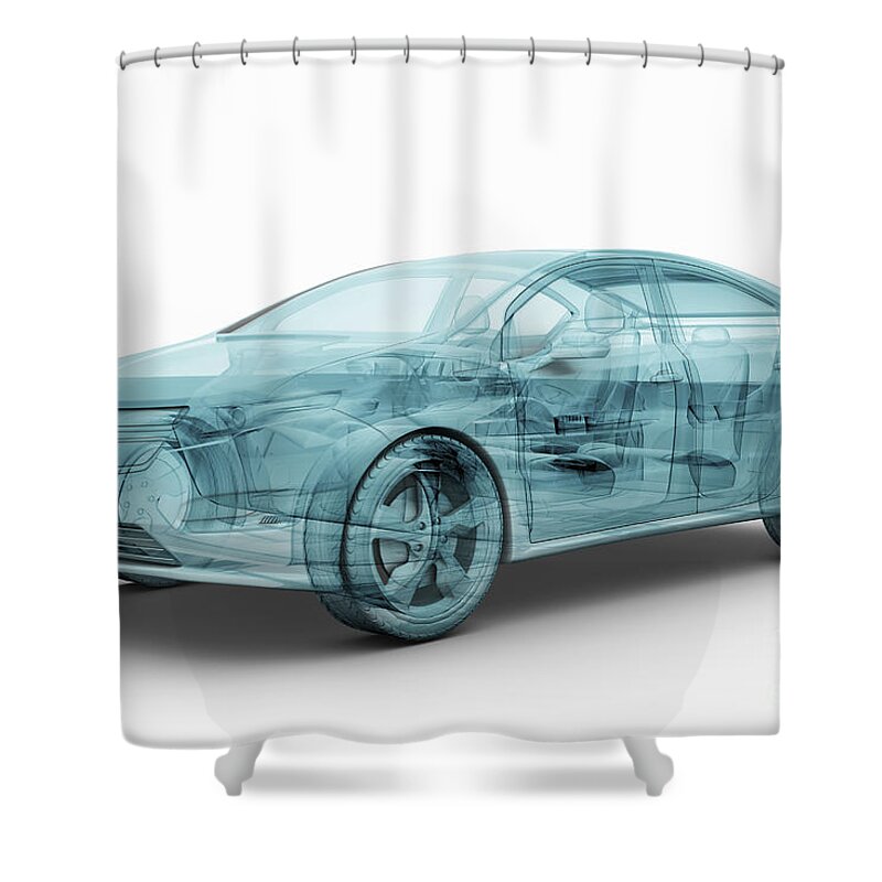 Technology Shower Curtain featuring the photograph Hybrid Car #1 by Science Picture Co