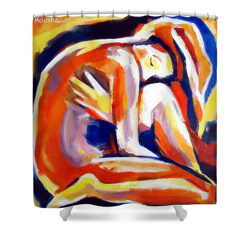 Art Shower Curtain featuring the painting Innerthoughts by Helena Wierzbicki