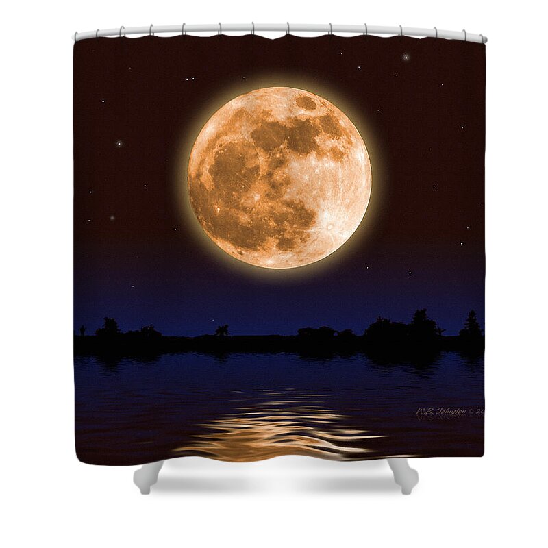 Moon Shower Curtain featuring the photograph January Moon #1 by WB Johnston