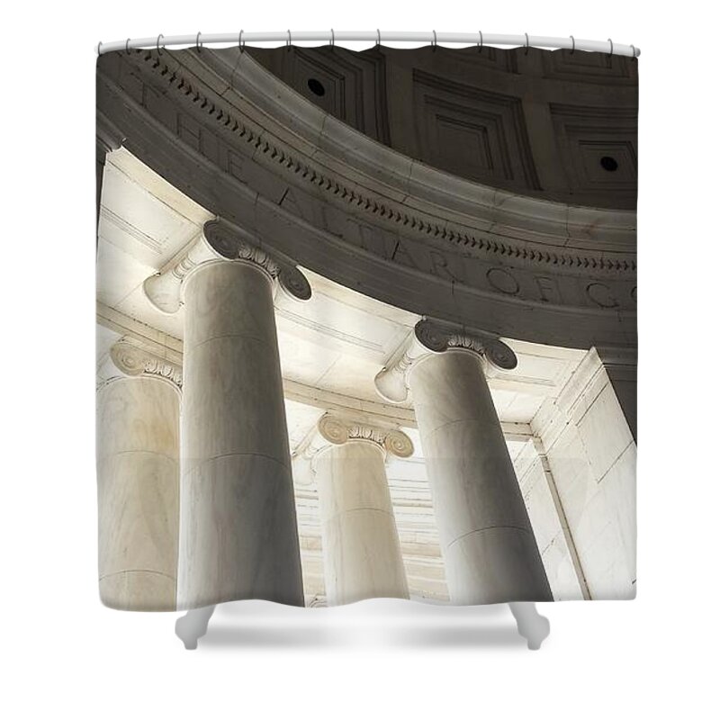 Declaration Of Independence Shower Curtain featuring the photograph Jefferson Memorial Architecture by Kenny Glover