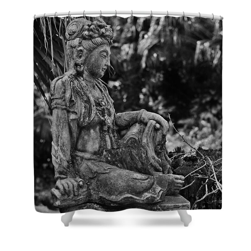 Oriental Sculpture Shower Curtain featuring the photograph Kwan Yin #2 by Craig Wood