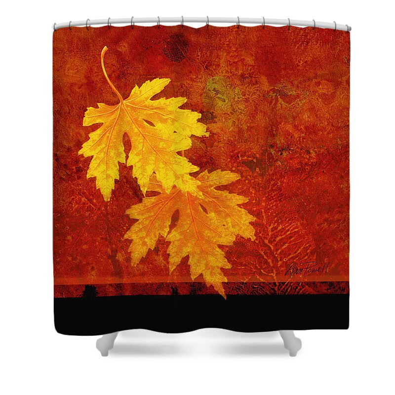 Leaf Shower Curtain featuring the digital art Leaf Collage by Ann Powell