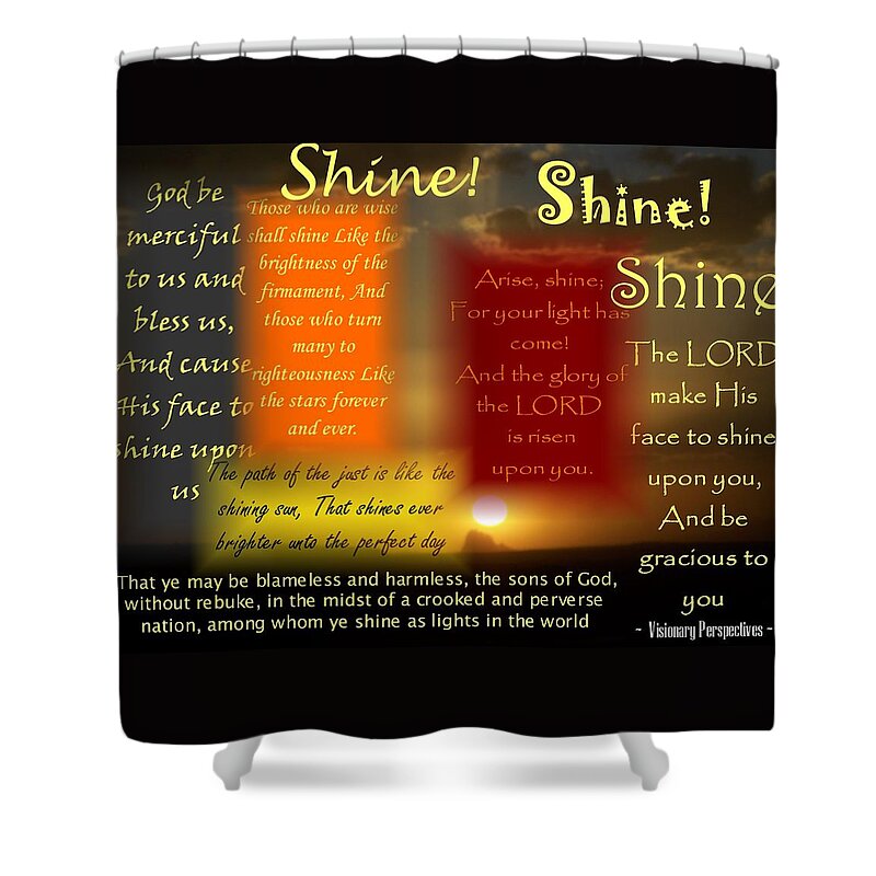 Shine Shower Curtain featuring the digital art Let Your Light Shine #2 by Jewell McChesney